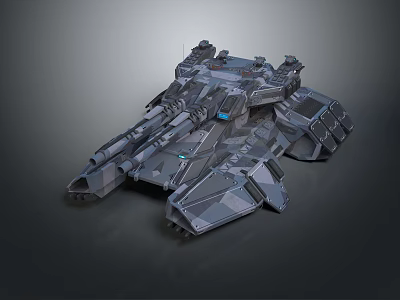 Sci Fi Battle Mech Vehicle With Complex Armored Structure And Weapons 3d model