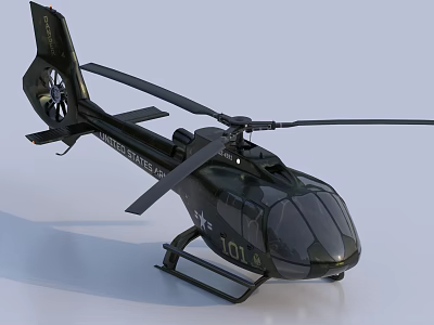 Black Helicopter Transport Service Model VT 101 with Rotor Design Details 3d model