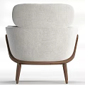 Modern Single Sofa with Soft Fabric Upholstery Wooden Frame and Plaid Cushion