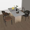 Dining table and chair combination 3d model