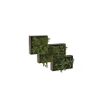 Wall Mounted Decorative Ornament Combination With Wooden Frames And Lush Green Plants