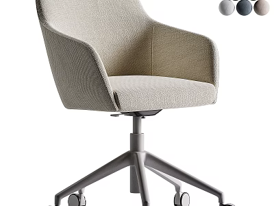 Modern Fabric Office Chair With Ergonomic Armrests Swivel Base Rolling Casters Multiple Color Choices 3d model