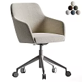 Modern Fabric Office Chair With Ergonomic Armrests Swivel Base Rolling Casters Multiple Color Choices