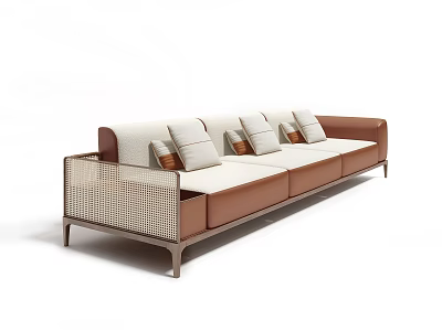 New Chinese-style three-person sofa 3d model