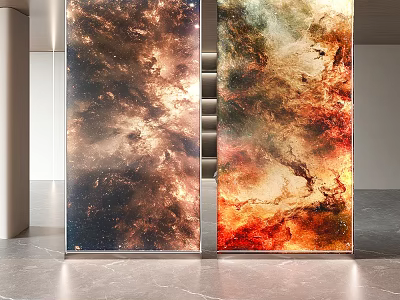 Elegant Modern Background Wall With Luxury Abstract Pattern And Glossy Metallic Design 3d model