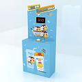Interactive Zone With Blue Box Screen Showing 0000 Cartoon Characters And Drink Box