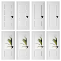 White Modern Hinged Doors With Solid And Glass Panel Designs For Interior