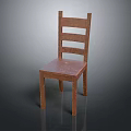 Simple Solid Wooden Chair With Slatted Back And Classic Design For Home Use