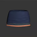 Stylish Blue Fabric Hat With Orange Trim And Green Stripes Design