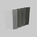 Elegant White and Dark Gray Curtains with Luxurious Drape and Wooden Floor Background