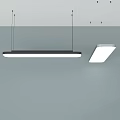 Contemporary Pendant Lights With Slim Rectangular Design And Black Frame For Modern Interior Spaces 3d model