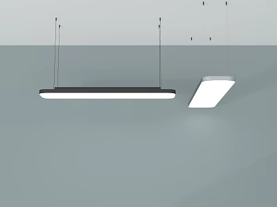 Contemporary Pendant Lights With Slim Rectangular Design And Black Frame For Modern Interior Spaces 3d model