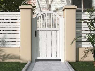 Villa Door Courtyard Door White Small Door Courtyard Small Door Household Swing Door Villa Courtyard Small Door 3d model