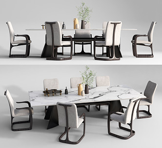 Modern Dining Table Chair Combination Dining Table Chair 3d model