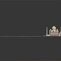 Taj Mahal Architecture with White Domes Minarets and Marble Flooring