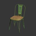 Vintage Metal Frame Wooden Seat Minimalist Design Leisure Chair For Home Decor