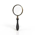 Vintage Magnifying Glass With Brass Frame And Black Handle For Reading And Household Use