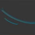 Curved Metal Structure Components With Mesh Texture And Different Lengths