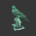 Vintage Bird Specimen Perched On Wooden Base With Small Information Tag