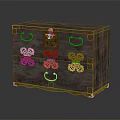 Vintage Wooden Storage Chest With Intricate Golden Decorations And Metal Handles