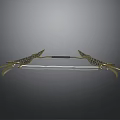 Decorative Double Edged Sword with Golden Accents Intricate Design and Black Handle