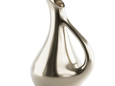 Contemporary Silver Teapot With Smooth Curved Body And Stylish Handle For Tea Time 3d model