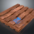 Rustic Wooden Pallet With Yellow And Blue Paint Stains For Household Use