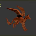 Game and Movie Character Red Fragmented Creature Design With Sharp Shards And Dynamic Form 3d model