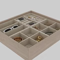 Elegant Perfume and Cosmetics Collection in Organized Drawer Compartments Storage 3d model