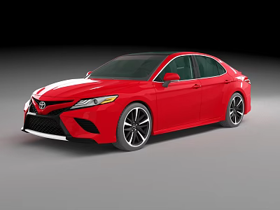 Red Toyota Sedan With Sporty Design Sleek Body And Black Wheels 3d model