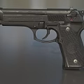 Classic Black Beretta 9x19 Pistol With Textured Grip And Metal Components