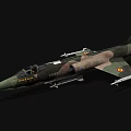 Camouflage Military Fighter Jet With Mounted Missiles And Cockpit Design