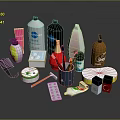 Assorted Daily Living Essentials With Toiletries Cosmetics Brushes And Personal Care Items
