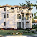 Modern rural self-built villas 3d model