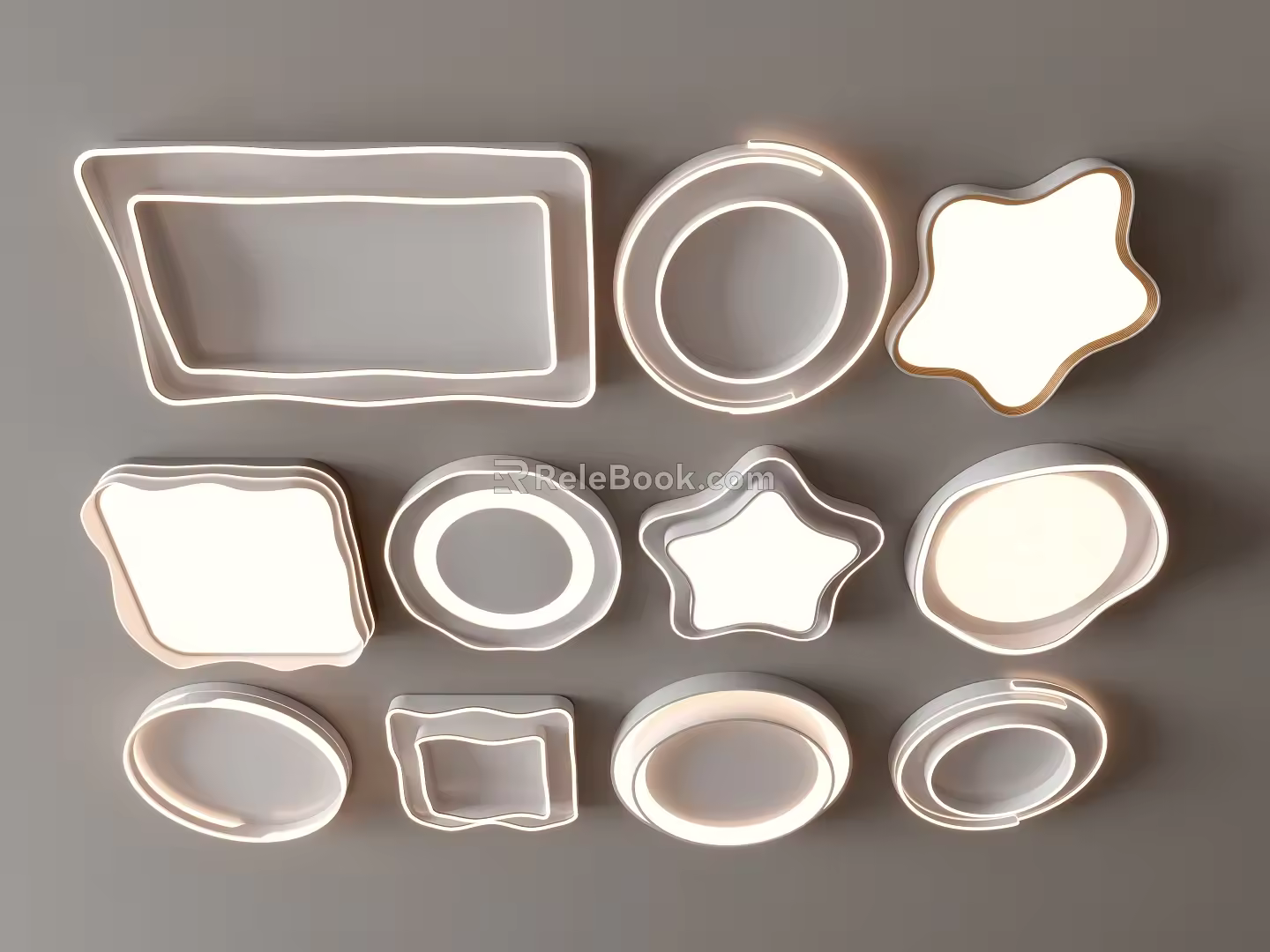 Ceiling lamp square ceiling lamp round ceiling lamp geometric ultra-thin bedroom living room simple 3d model