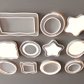 Ceiling lamp square ceiling lamp round ceiling lamp geometric ultra-thin bedroom living room simple 3d model