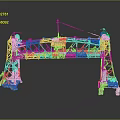 Vintage Green Metal Industrial Bridge Structure With Tower Framework And Base Design