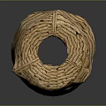 Handmade Natural Brown Coiled Twine Ball With Textured Surface And Craft Design