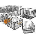 Metal Wire Storage Baskets In Various Shapes For Home Organization Use