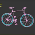 Modern Black Bicycle With Glowing Turquoise Wheels And Surface Reflection 3d model