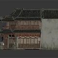 Traditional Chinese Ancient Architecture Featuring Two Story Wooden Structure Curved Eaves And Carved Windows