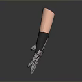 Innovative Bionic Hands Design With Black Glove Metallic Fingers And Lifelike Skin Wrist