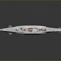 Detailed Military Submarine Scale Model With White Hull And Deck Features