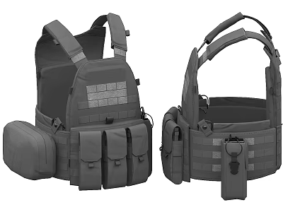 Camouflage Vest Bulletproof Vest Bulletproof Vest Camouflage Uniform 3d model