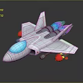 White Toy Airplane With Blue Cockpit Colorful Jet Nozzles And Red Components