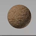 Natural Wooden Stone Sphere With Brown Textured Surface And Smooth Round Natural Shape