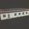 Single story Rural Self-built House Exterior With Multiple Windows Front Door And Decorative Roof Railing