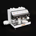 Modern White Kitchen Coffee Machine With Multi Spouts Stacked Cups And Trays 3d model