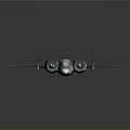 Blue Twin Engine Airplane with White Cross on Wings Metallic Finish Reflective Surface Dark Background