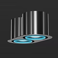 Modern Silver Cylindrical LED Recessed Ceiling Spotlights With Blue Aperture Design